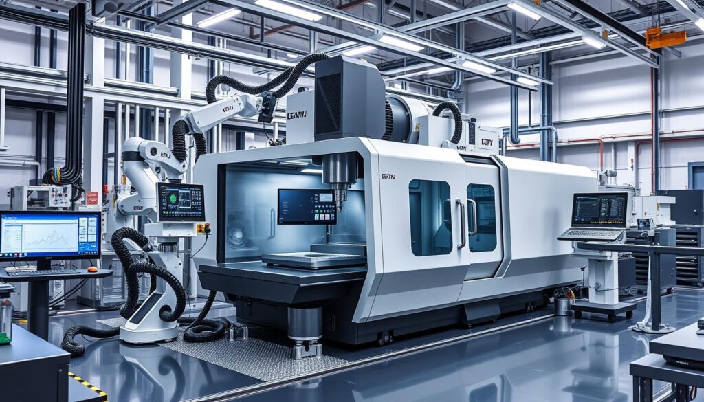 Advanced multi-axis CNC machining center with robotic automation