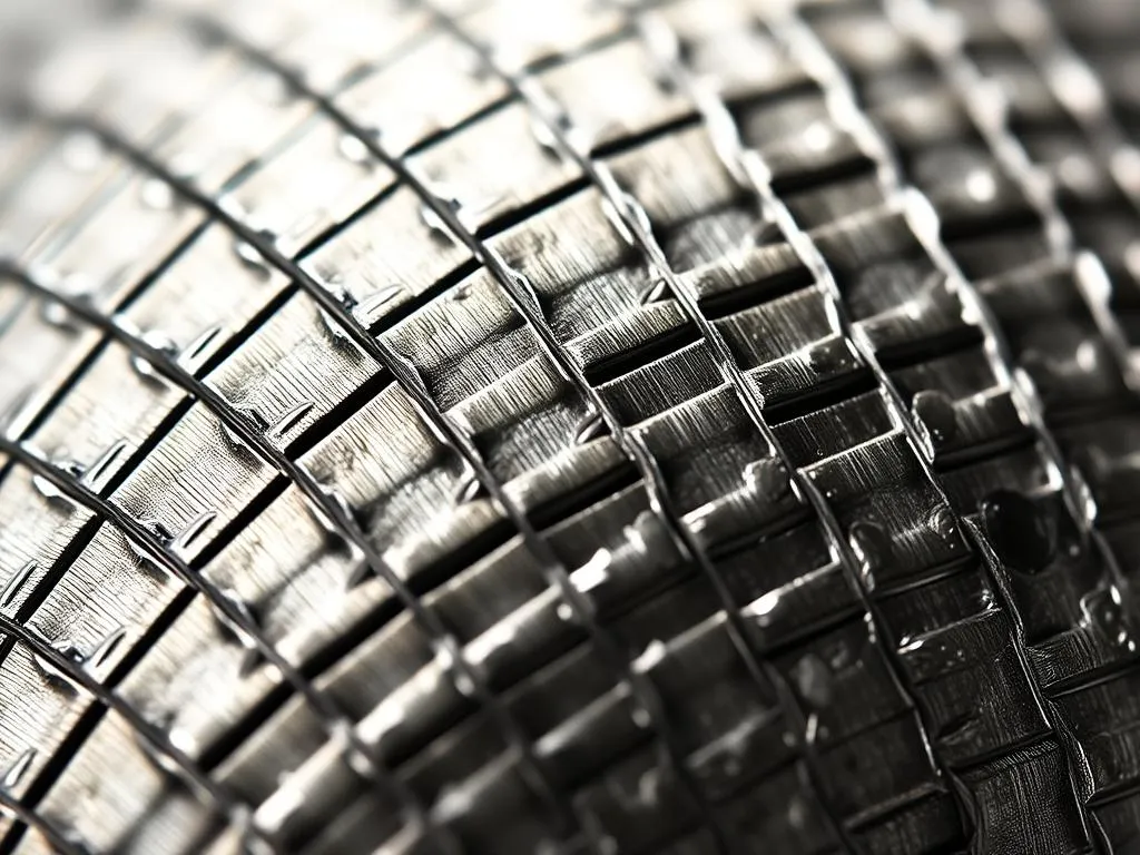 Close-up of diamond knurling pattern on a metal component