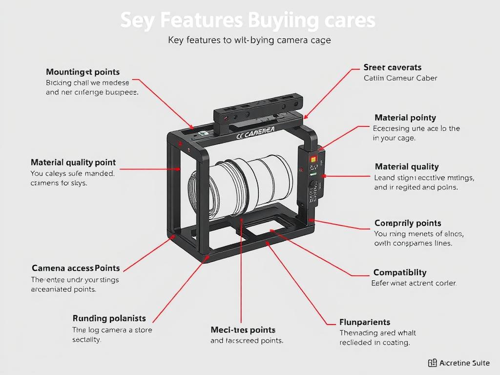 Diagram showing key features to look for in a camera cage