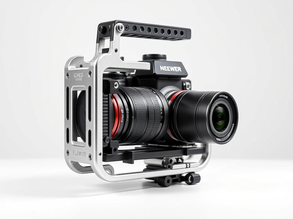 Neewer Universal Camera Cage mounted on a mirrorless camera